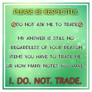 NO TRADES, NO EXCEPTIONS